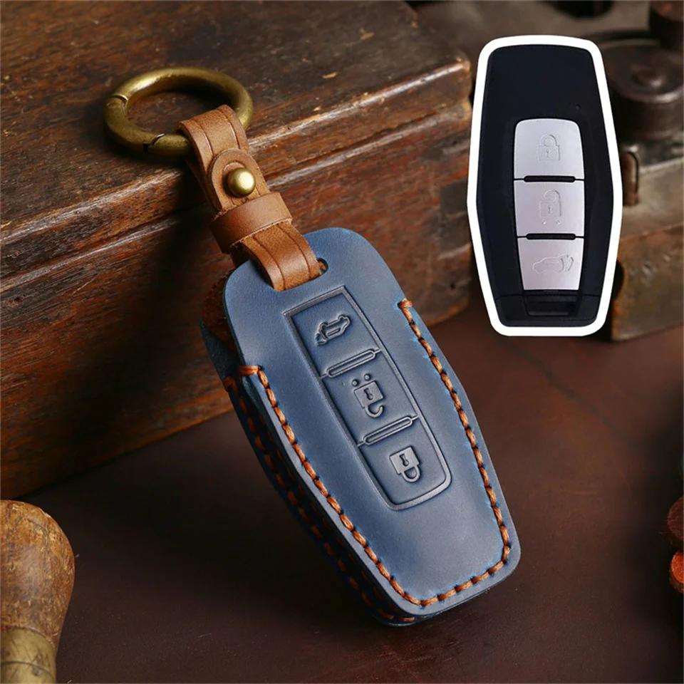 2/3/4 Bottons Leather Car Smart Key Remote Case Fob Shell Keychian for Mitsubishi Outlander Car Key Cover Accessories key case key case cover car key shell
