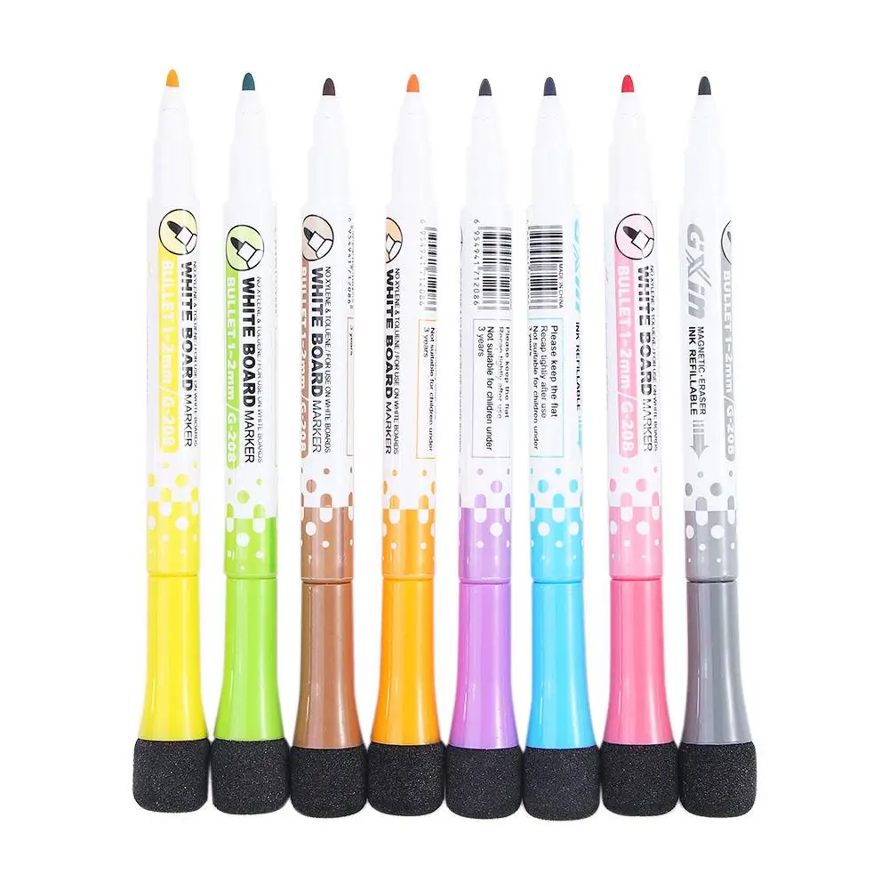 Classroom Supplies Safe ink Erasable Magnetic Board Markers Graffiti Pen Markers Children's Drawing Pen Whiteboard Pens children s crayons 8 12 24 color multi color painting graffiti art supplies pen office