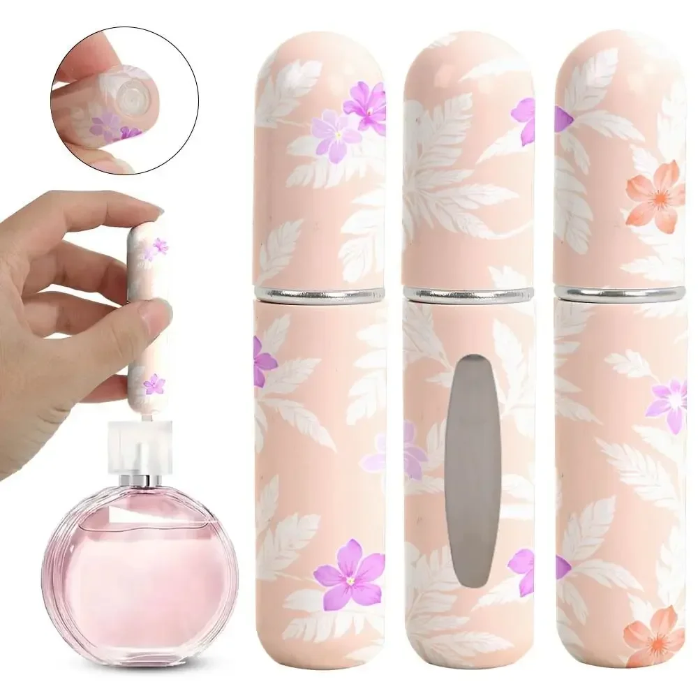 5ml Mini Perfume Bottle Empty Leak-proof Empty Cosmetic Containers Refillable Spray Rotating Bottle