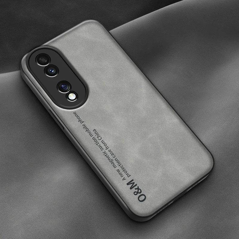 Sophisticated Suede Leather Shockproof Phone Case with Built-in Magnet