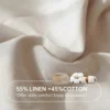 Simple&Opulence Linen Fitted Sheet (1 Piece) - 14 Inch Deep Pocket Mattress Cover Natural Flax Cotton Soft Breathable  Bedding 2