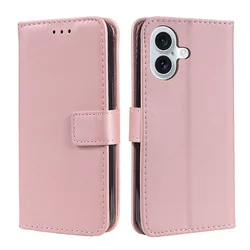 Elegant Leather Flip Case Wallet with Stand Feature and Card Holder - iPhone 13 Mini (Rose gold)