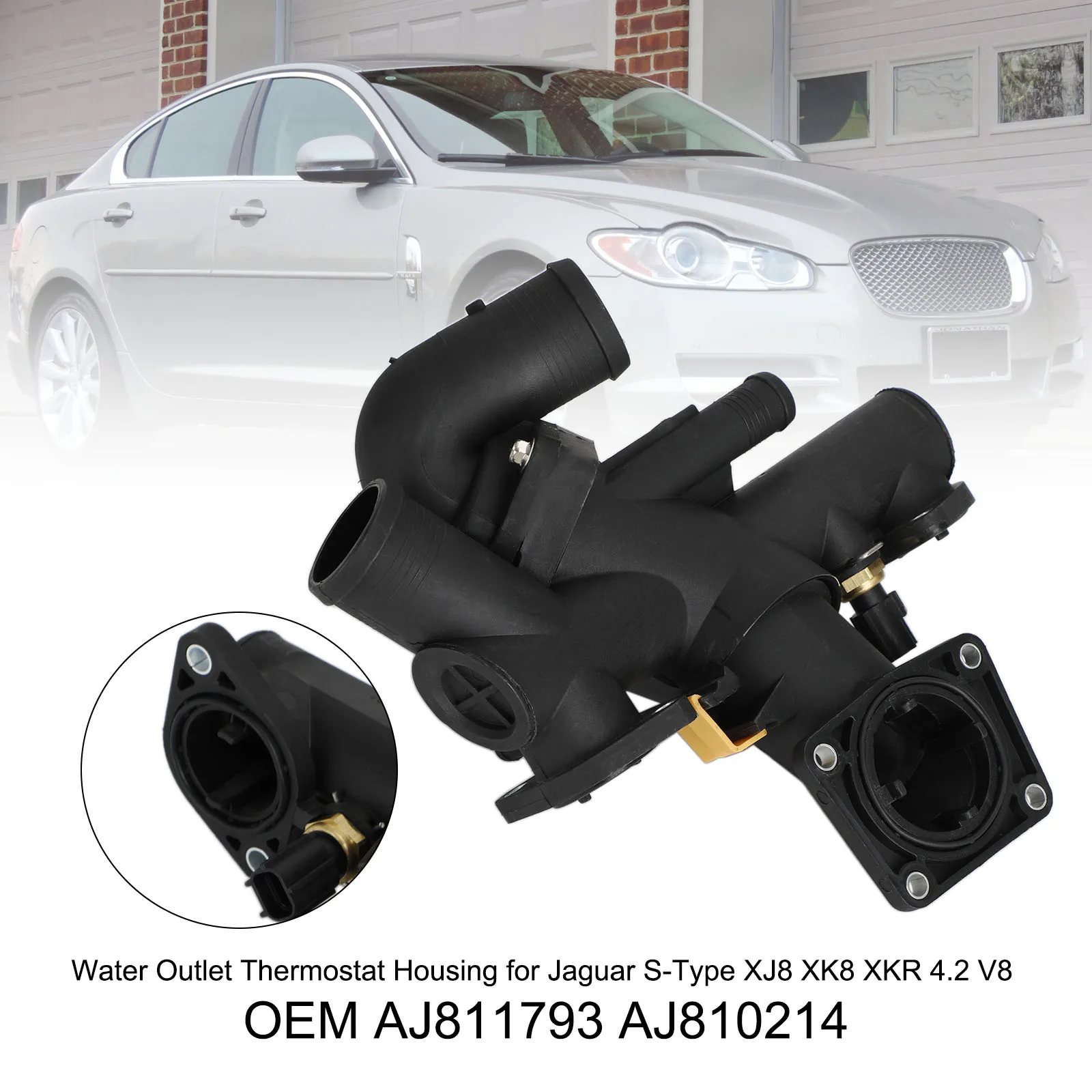 

Artudatech Water Outlet Thermostat Housing for Jaguar S-Type XJ8 XK8 XKR 4.2 V8 AJ811793 Car Accessories