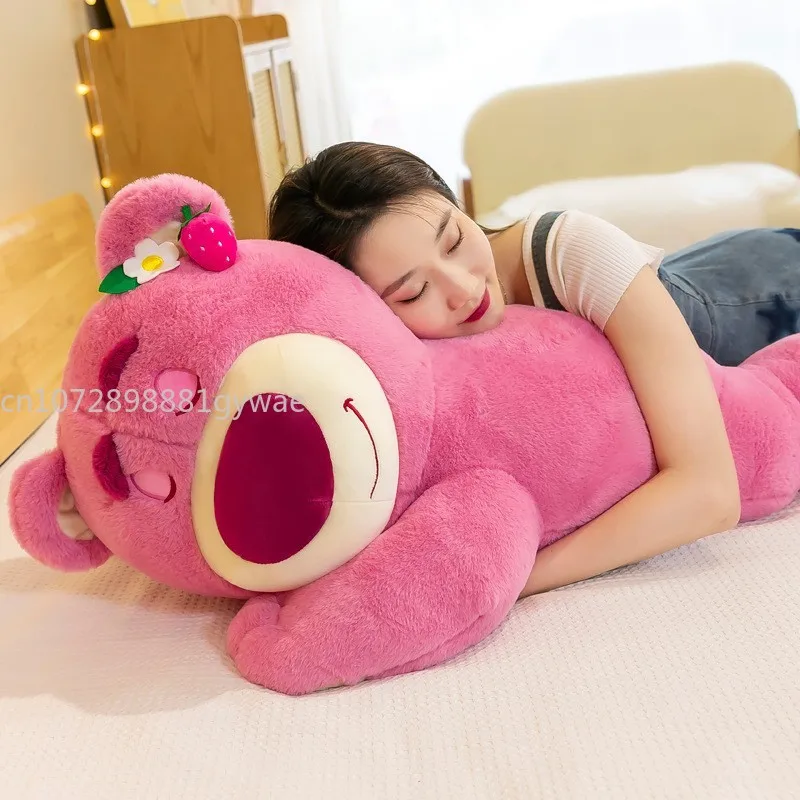 MINISO Cute Lying Strawberry Bear Doll Plush Toy Birthday Gift Doll for Girls as Valentine’s Day Gift 2