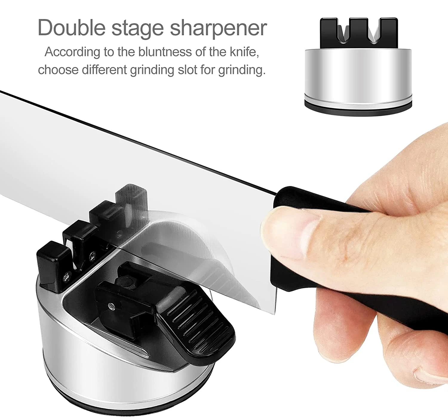 Kitchen Knife Sharpener 2-Segment Chef's Knife Scissors for Straight and Serrated Knives Accessories Gadget