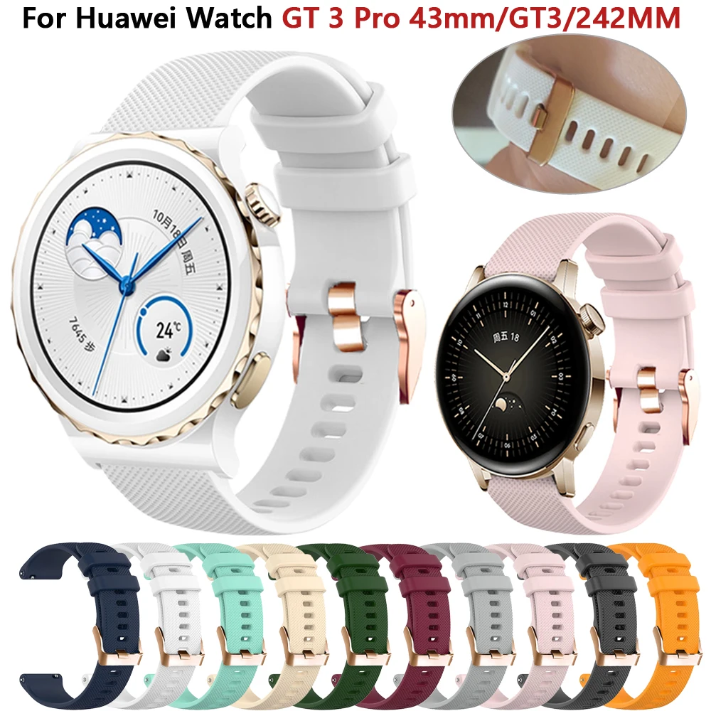 

Ремешок силиконовый для Huawei Watch GT3 Pro 43 мм GT 3/2 GT2 42 мм, сменный Браслет для смарт-часов Honor Magic 2, 20 мм