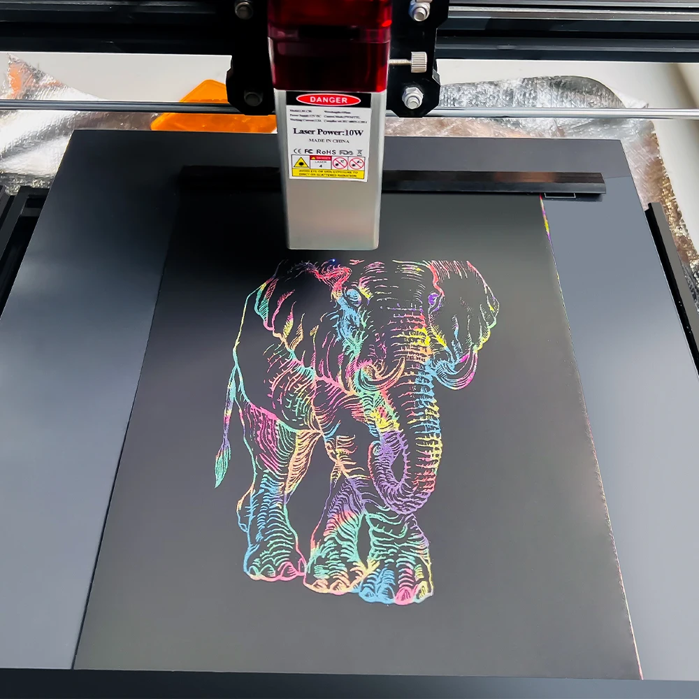 Papier d'art à gratter arc-en-ciel créatif pour graveur laser, multicolore,  carton bricolage, matériel de machine, 32K, A4