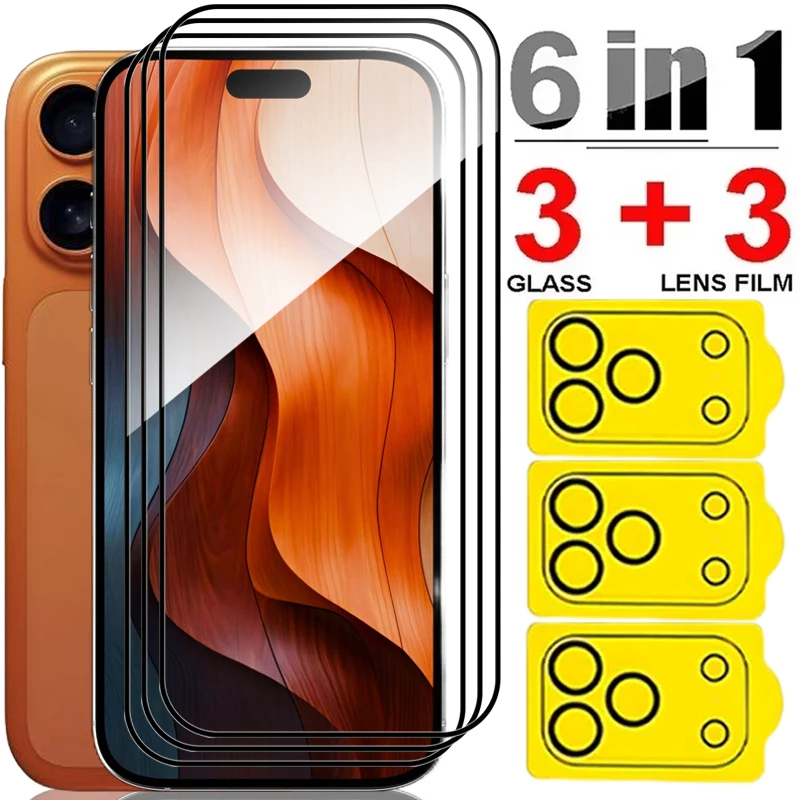 6-in-1 Tempered Glass Screen and Lens Protector with 9H Hardness