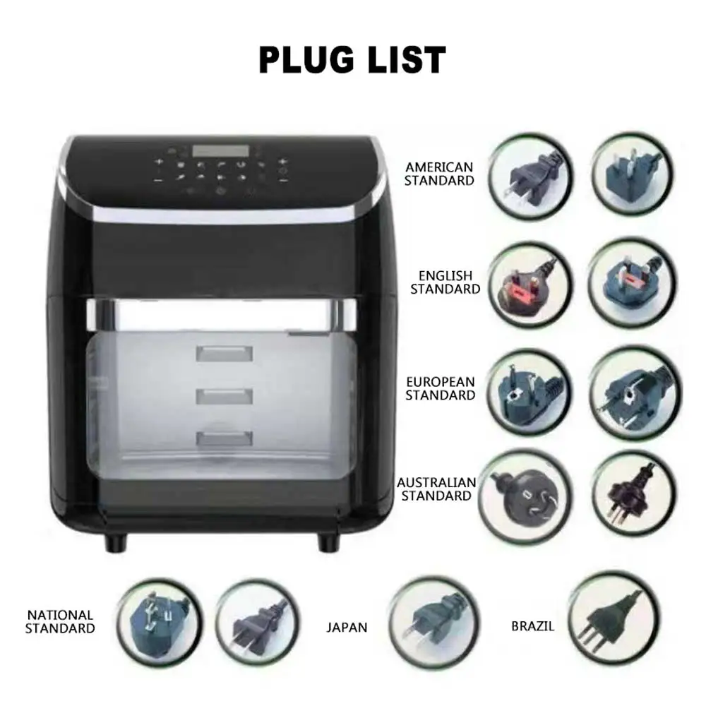 12L Intelligent Electric Air Fryer Oven Fully Automatic Fryer With Perspective Rotation Freydora De Aire Inteligente