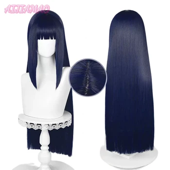 Nuovo! Parrucche cosplay Anime Hyuga Hinata capelli sintetici lisci Neat Bang + cappuccio per parrucca gratuito