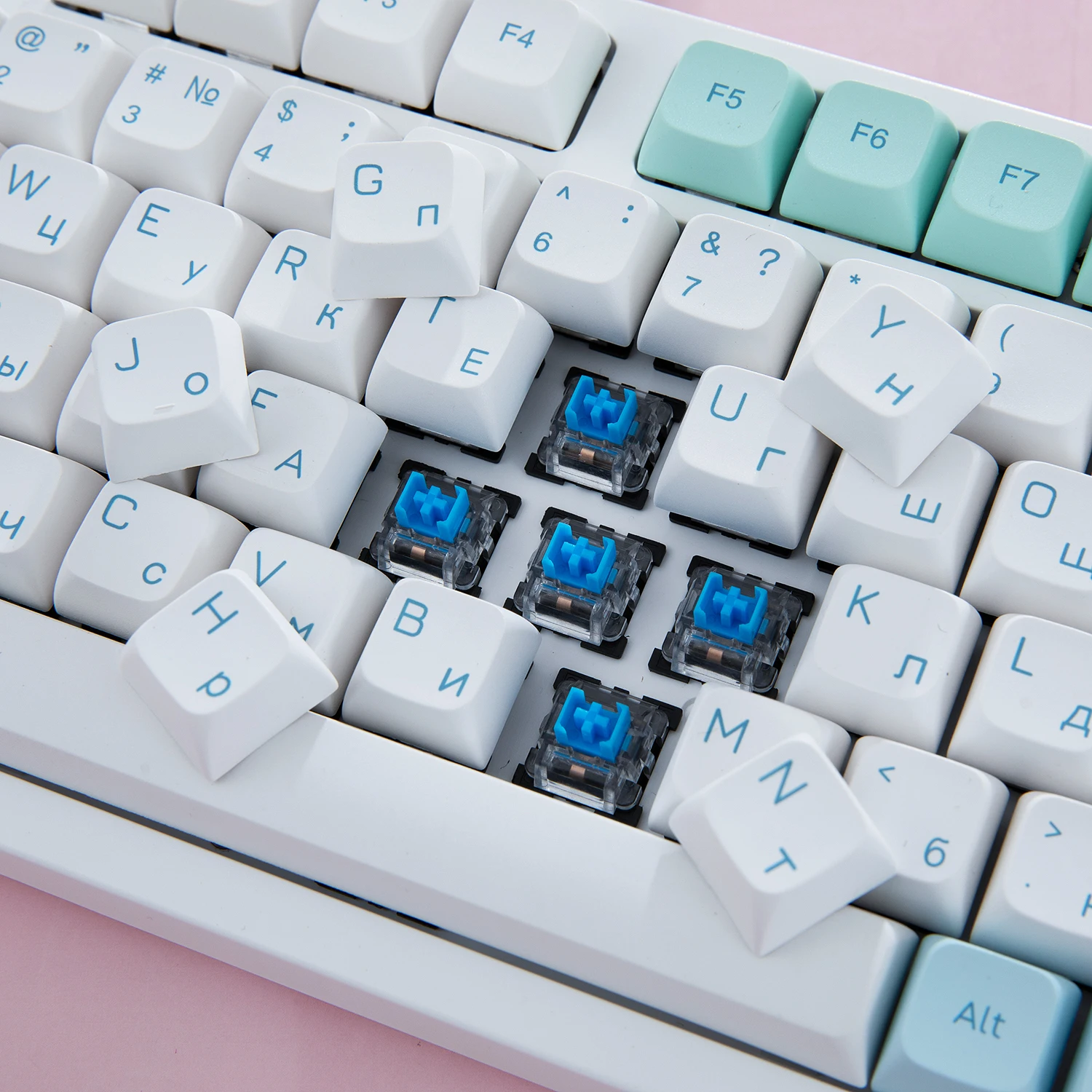 Maimooo-keycap Layout Russo Pbt Keycaps Xda Profile Sublimação para Ikbc Cereja mx 108 104 87 96 96 Teclas de Teclado Mecânico - Imagem 6
