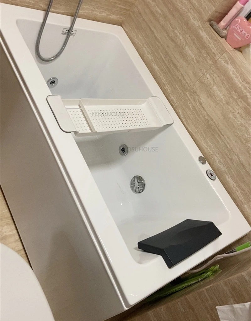 Description Picture 4 of itemAcrylic Bathtubs Household Bathroom Fixture Adult Whirlpool Outdoor Bathtub Creative Upscale Shower Integrated Massage Bathtub