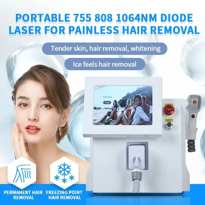 

New 3 Wavelength High Power 2000W 808nm 755nm 1064nm Diode Laser Hair Removal Machine 808 Epilator Device For Salon for woman