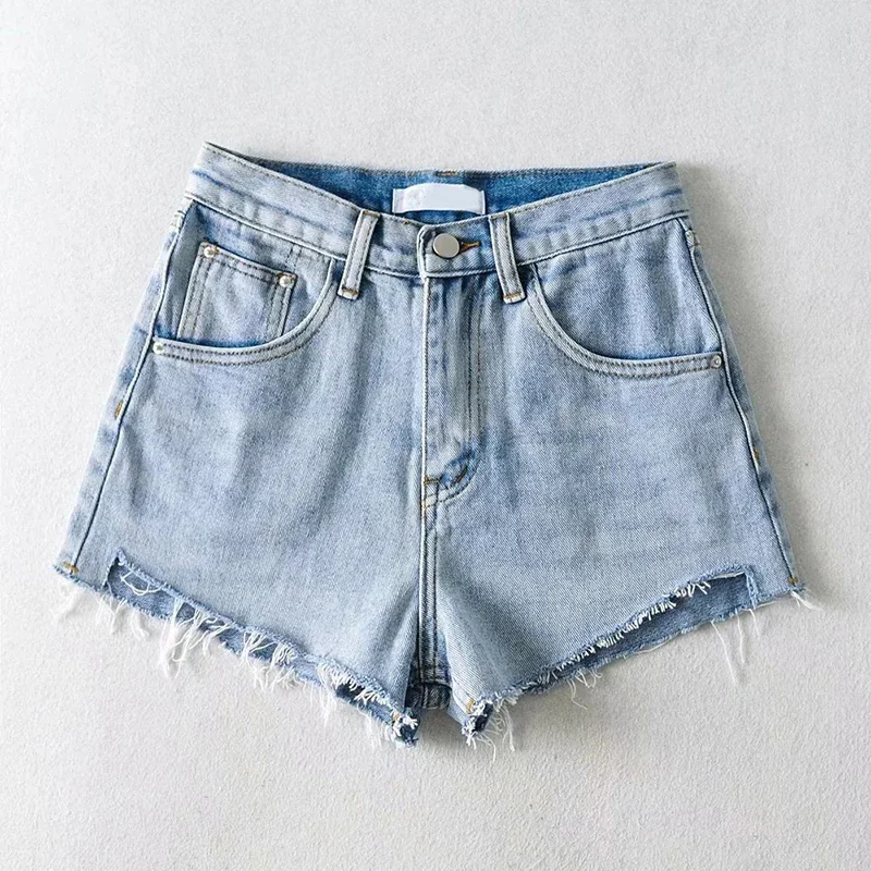 2024 Spring Summer Hot Short Jeans Women Fashion Sexy High Waist Wash Plus Size Tassel Feminino Denim Shorts Women's Streetwear