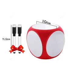 Portable DIY Blank Writable Dice for Classroom Teaching and Games (1 Dice Red 2 pens)