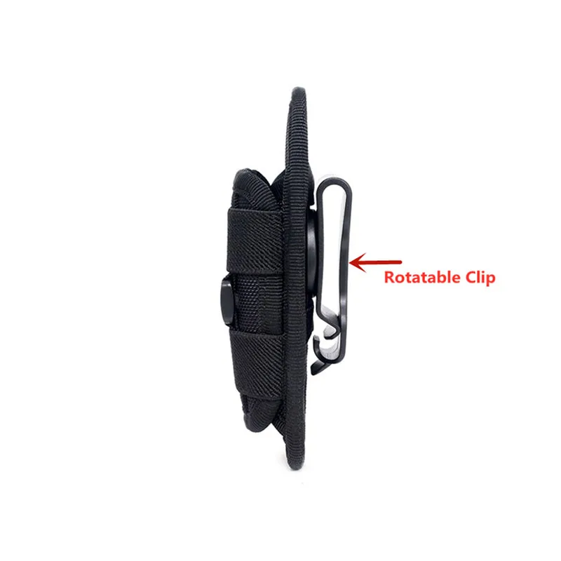 Tactical Nylon Case for Flashlight Belt Holster Holder For Duty Belt Hunting Flashlight Pouch 360 Degree Soft Pouch Pocket