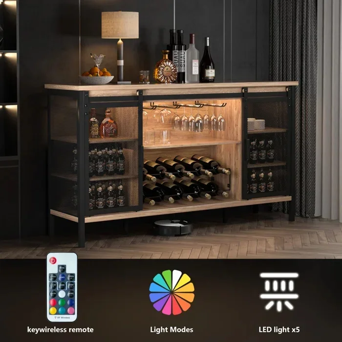 European Modern Style Living Room Wall Mounted Supermarket Bar Storage Wine Cabinet Display Rack