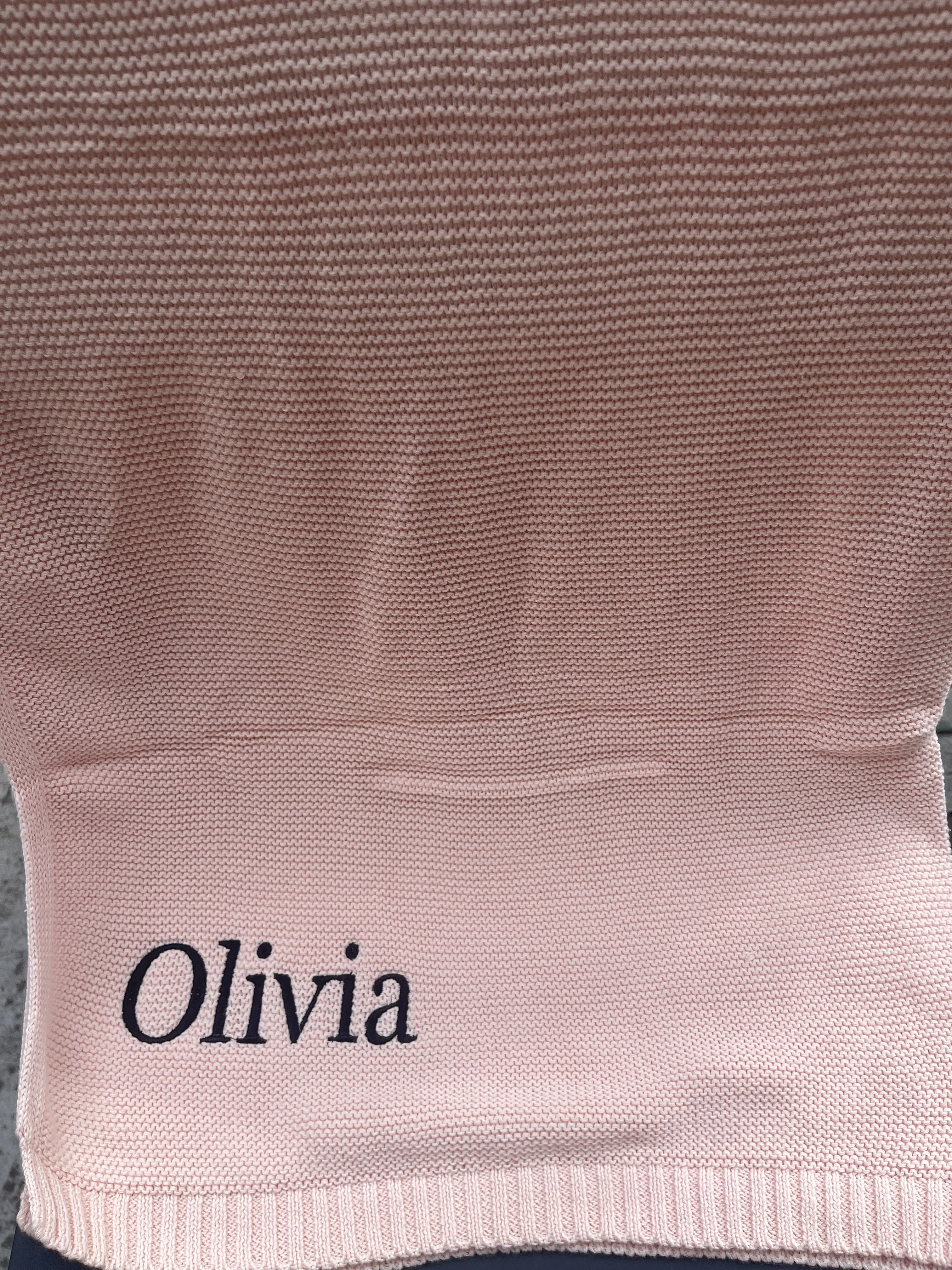 Coperta Personalizzata Per Bambini In Cotone Ricamato Con Nome - Morbida E Traspirante 100x80 Cm - Cachi