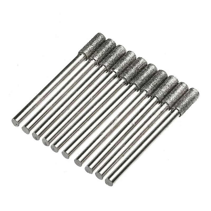 다이아몬드 코팅 원통형 버, 4mm 전기톱 숫돌, 파일 체인톱, 조각 연마 도구, 30PCs