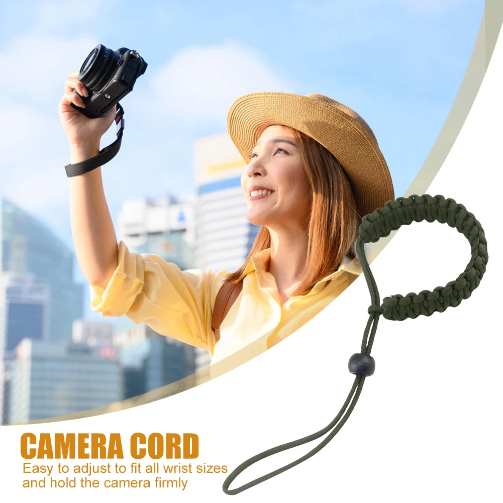 23cm 파라코드 카메라 손목 스트랩 DSLR 카메라용 조절 가능한 나일론 스트랩 (그린)