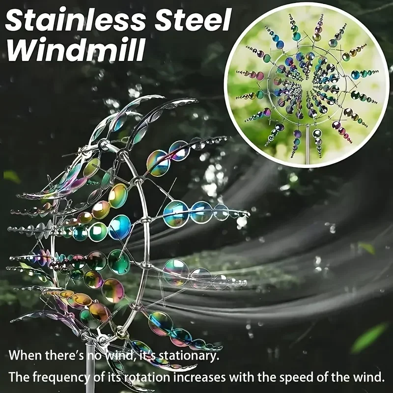 Creative Courtyard Garden Lawn Decoration Unique Wind Collector Magical Kinetic Energy Metal Windmill Rotator garden art decor windmill toys garden windmill