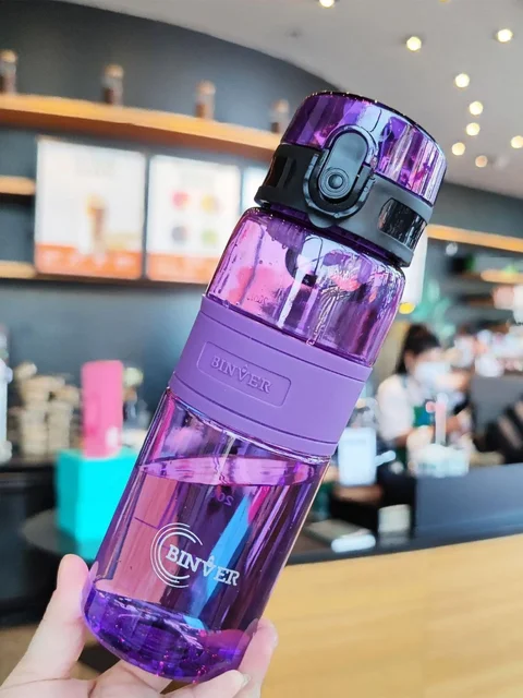 1pc Portable 500ml Plastic Water Bottle Sports Leak-proof Plastic Cup Drinkware With Tea Filter Tour Gym Outdoor Transparent Cup 2