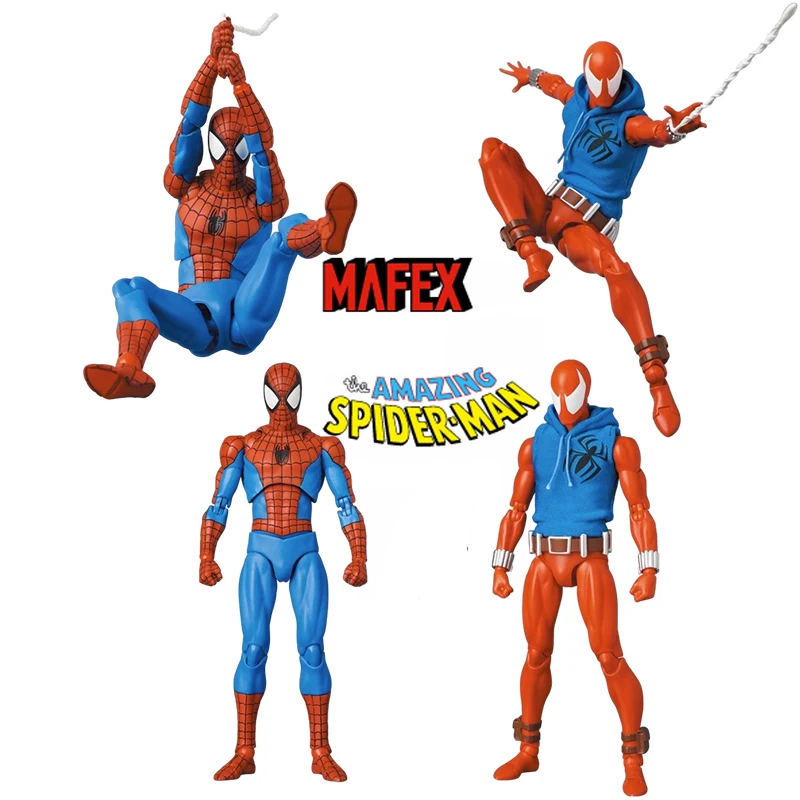 

Spider Man MAFEX185 MAFEX186 MEDICOM Anime Figure Scarlet Spiderman Figurine 15cm PVC Statue Model Doll Room Decoration Toy Gift