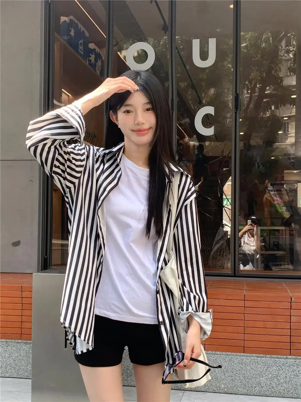 Japanese Style Female Students Striped Shirts Women's Autumn Wear Long Sleeved Cotton Linen Blouses Single-breasted Lady Shirts