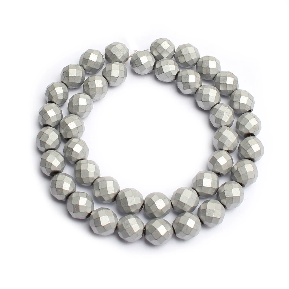 Elegant Silver-Gold Hematite Natural Stone Beads for DIY Jewelry and Accessories, 15'' Strand, 2-10mm
