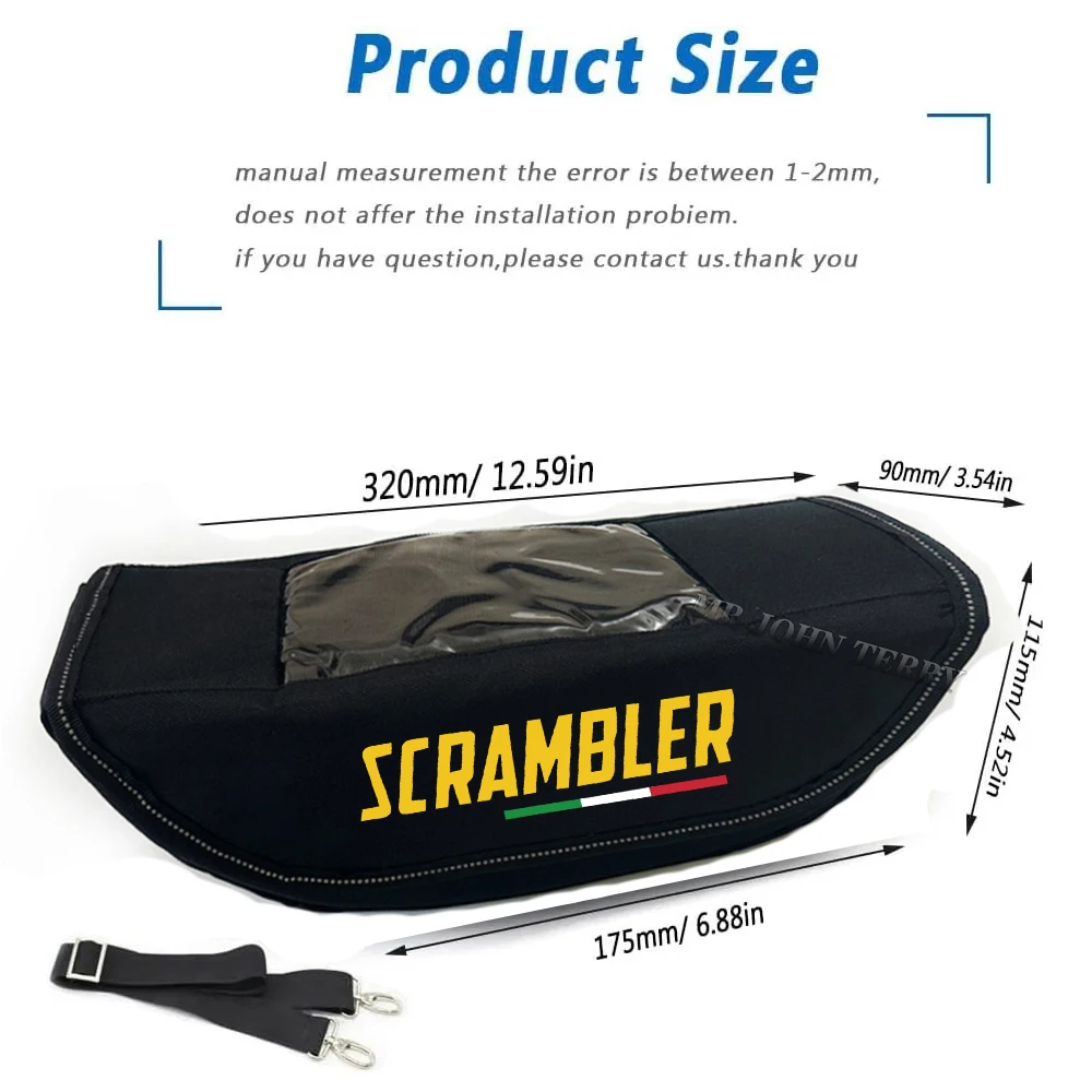 Accessorio moto Borsa portaoggetti manubrio impermeabile e antipolvere per DUCATI Scrambler1100 ducati scrambler400 scrambler 800 - immagine 6