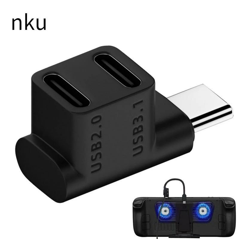 

Nku USB Type-C Male To Female Extension Converter 90 Degree Right Angle Console Charge Adapter for Steam Deck Mobile Phones