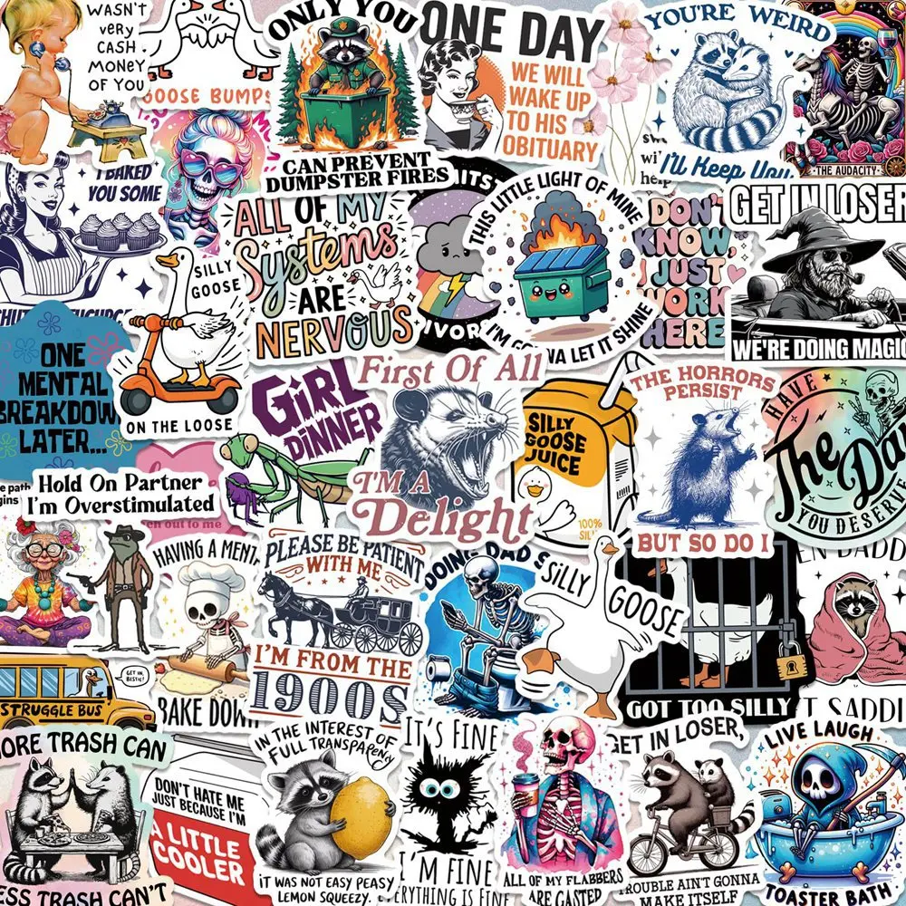 200Pcs Waterproof Funny Quote Stickers Pack - Cool Accessories for Water Bottles, Phones, Laptops, and Cars
