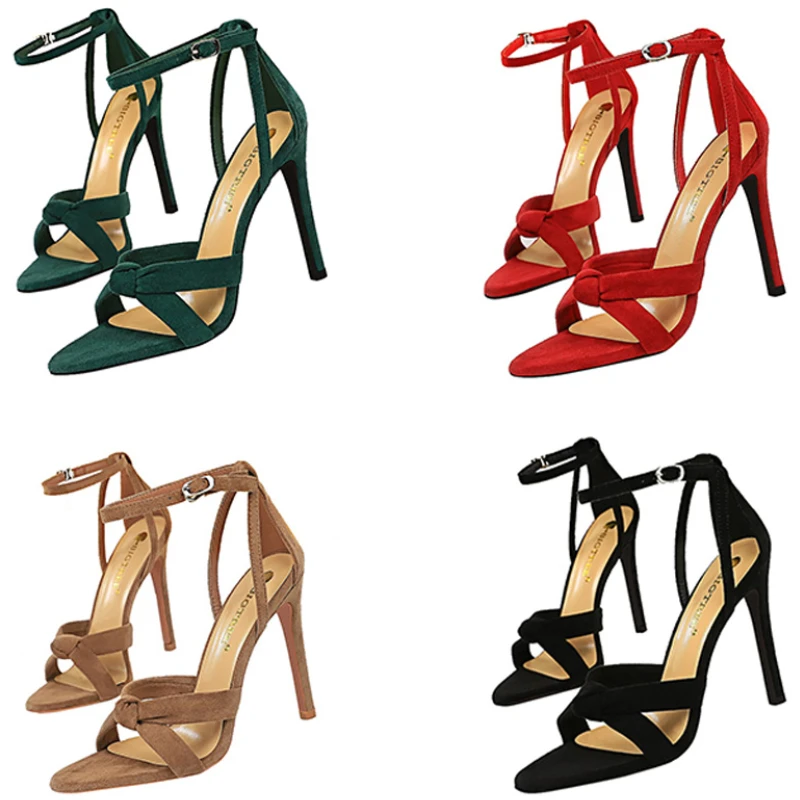 Size 34-45 Pu Leather High Heels Sandals 16cm Stripper Shoes Summer main image 1