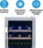 29 Bottle Dual Temperature Zone Wine Fridge, Quiet Operation Wine Cooler with Beech Wood Shelves 2