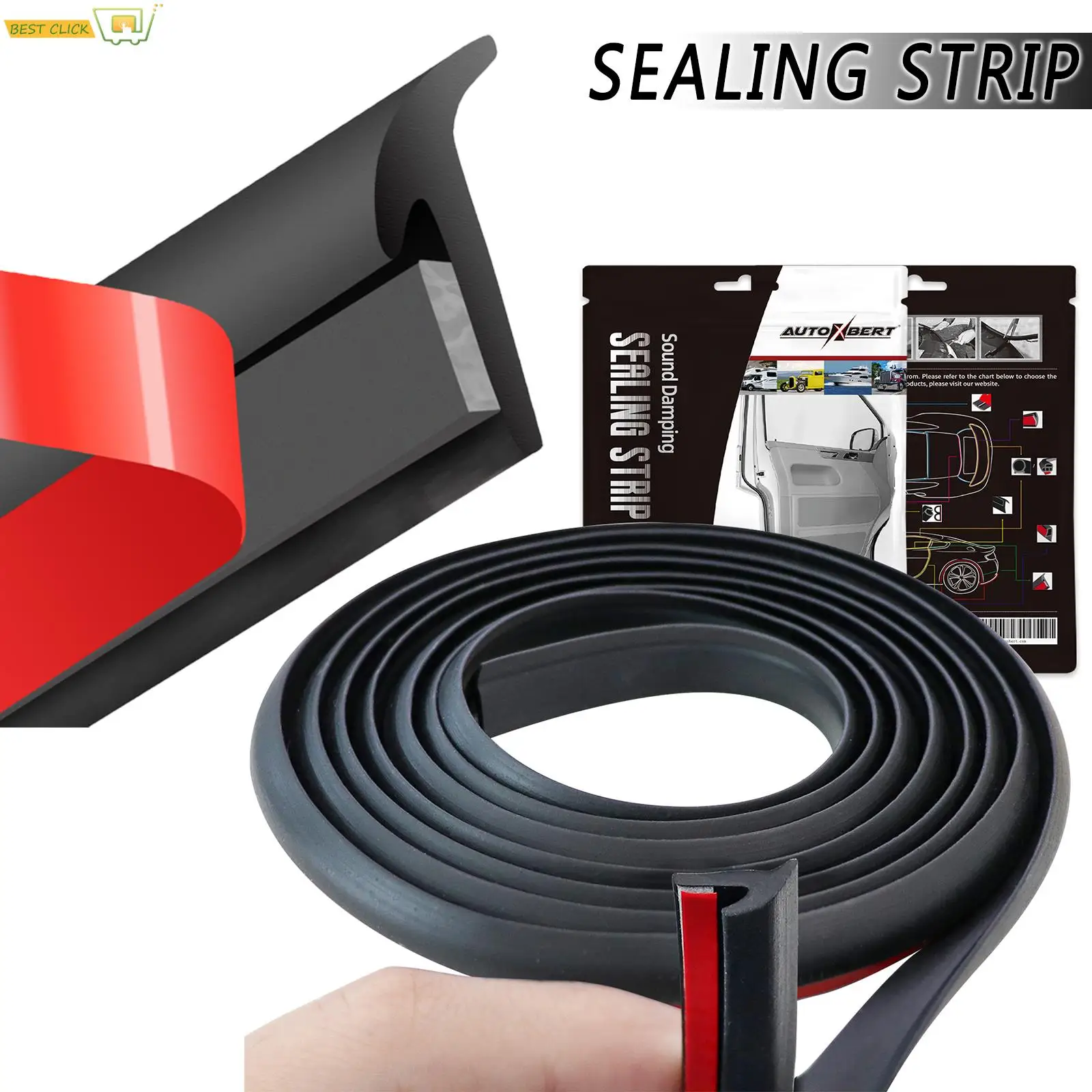 4MUniversalCarRubberSealingStripSmallSlantedTTypeAutomobileSealWeatherstripFlare