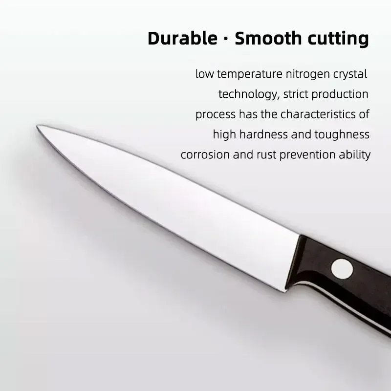 Black Fruit Knife Set - Professional Chef Knives Sharp  Portable Anti-Rust Anti-Stick