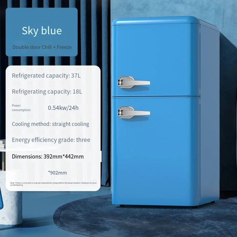 Retro Refrigerator, Small and Medium-sized Household Energy-saving Refrigeration, Freezing, Retro Mini Freezer