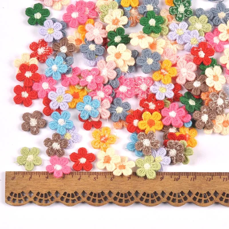 Lace Sewing Accessories 50Pcs 15mm Mixed Colors Flower Appliqued For DIY Crafts Handmade Materials Wedding Supplies Home Decor