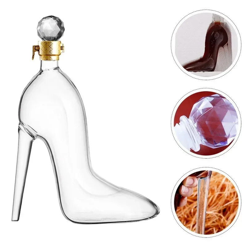 High Heels Soaked in Wine Glass Bottle Sealed Jar Creative Empty Bottle Ginseng Soaked in Wine Container Red