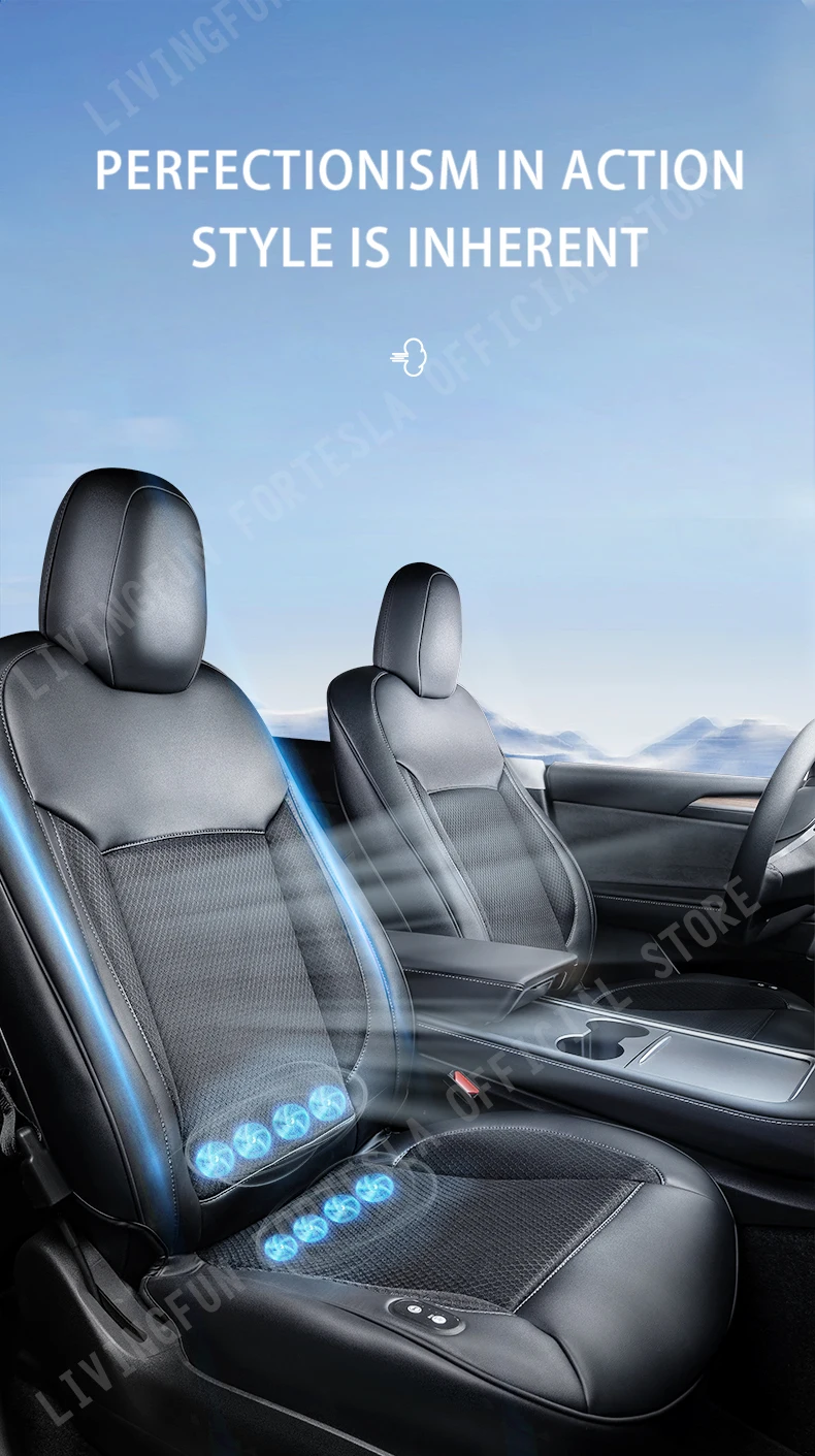 Tesla Model 3 & Y Ventilated Cooling Seat Cover Breathable Seat Cushion