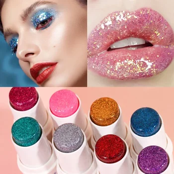 Heallor Glitter Sequin Stick Gorgeous Stage Makeup Tint Eye Body Face Glitter Gel Art Flash Loose Sequins Cream Festival Glitter