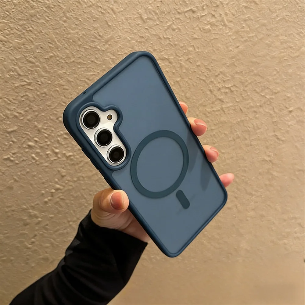Candy Color Matte Translucent Magnetic Shockproof Phone Case