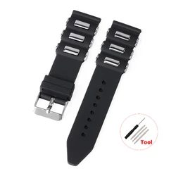 Waterproof Silicone Sports Watch Strap - Universal Fit - 26mm (Black)