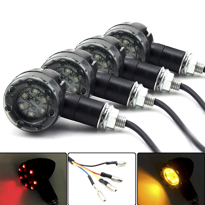 

1pc Motorcycle Bike LED Amber+red Turn Signal Blinker Light Indicator Bulbs