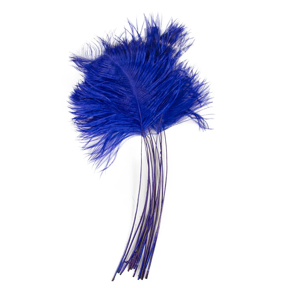 

Royal Blue Ostrich Feathers 40-45CM Long Ostrich Feather DIY Clothing Dress Sewing Handicrafts High Quality 10pcs lumes Decor