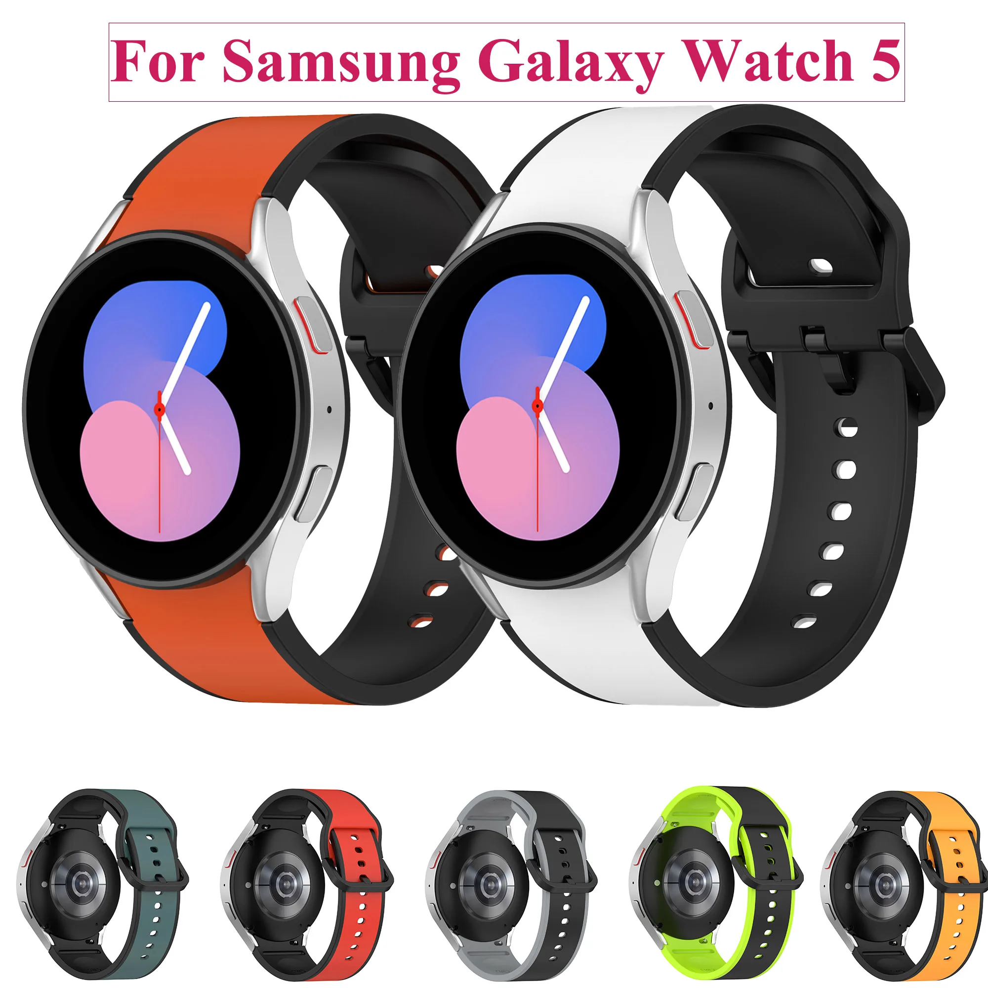 Silicone Strap For Samsung Galaxy Watch 5 5Pro 44mm 40mm Rubber