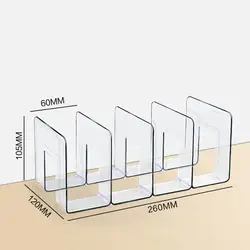 Versatile Bookshelf and Desk Organizer for Office and School Supplies (Transparent)