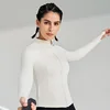 New Solid Color Women's Yoga Jacket Waist Tight Top Outdoor Jogging Exercise Jacket Training Clothes With Thumbtacks 5