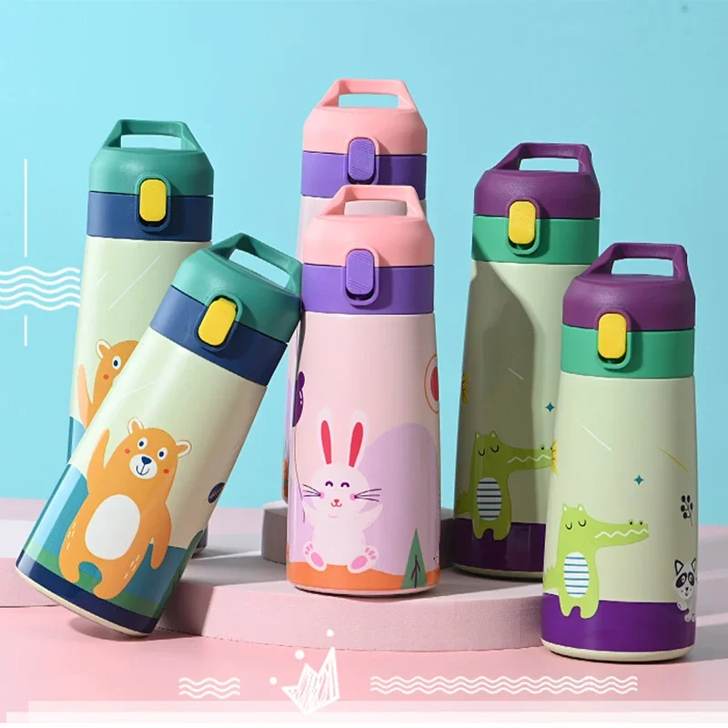 Nuby Tazza termica per bambini con valvola rimovibile, a prova di fuoriuscite, 270 ml, adatta dai 12 mesi, confezione da 2 (uccelli