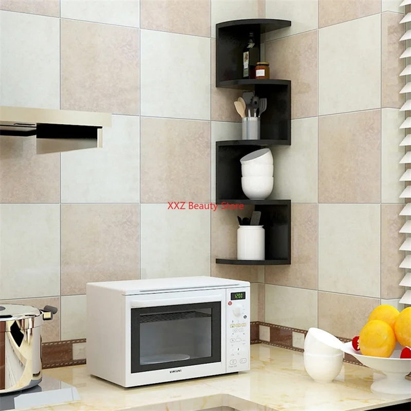 2/5 레이어 크리 에이 티브 코너 선반 샤워 주방 욕실 거실 공간 절약을위한 드릴링 스토리지 랙 없음 ? 책장